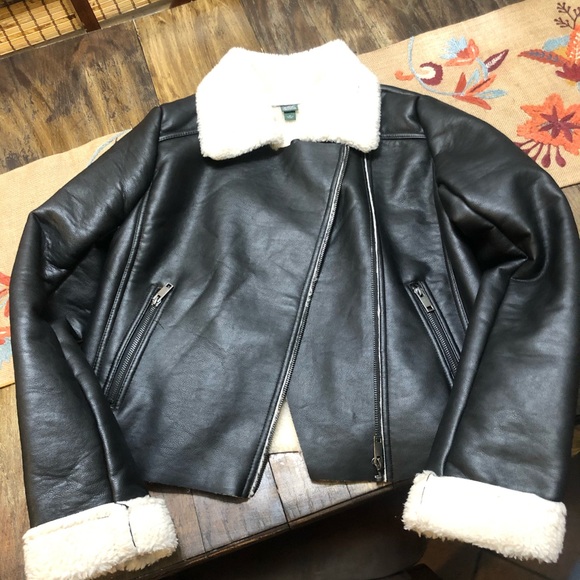 Wild fable black faux leather bomber coat - Picture 4 of 8